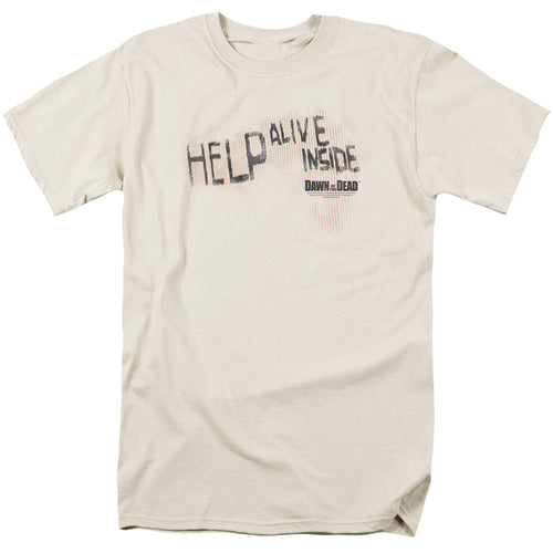 Dawn Of The Dead Help Alive Inside Mens T Shirt Cream