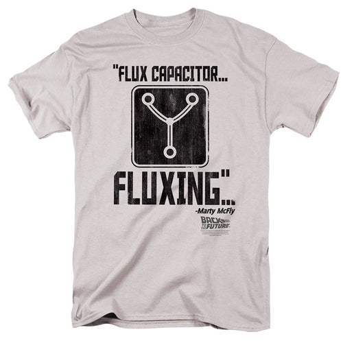 Back To The Future Fluxing Mens T Shirt Silver
