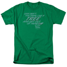 Load image into Gallery viewer, Back To The Future Make Like A Tree Mens T Shirt Kelly Green
