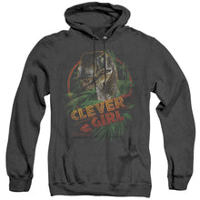 Load image into Gallery viewer, Jurassic Park Clever Girl Heather Mens Hoodie Black
