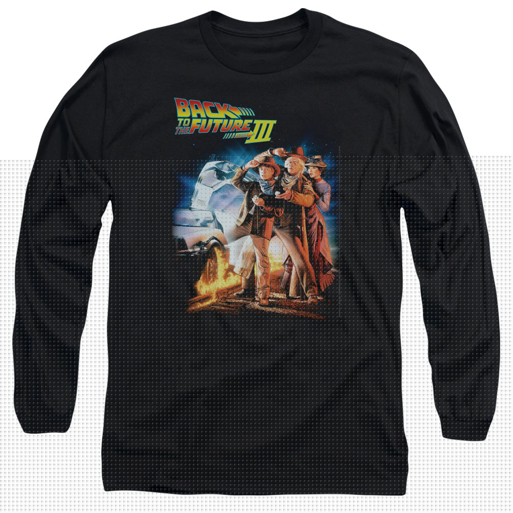 Back To The Future Iii Poster Mens Long Sleeve Shirt Black
