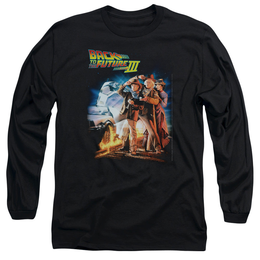 Back To The Future Iii Poster Mens Long Sleeve Shirt Black Black