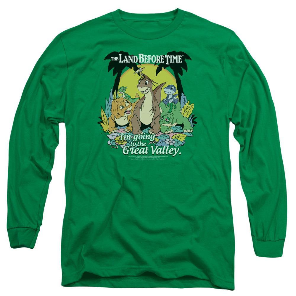 Land Before Time Great Valley Mens Long Sleeve Shirt Kelly Green Officially Licensed