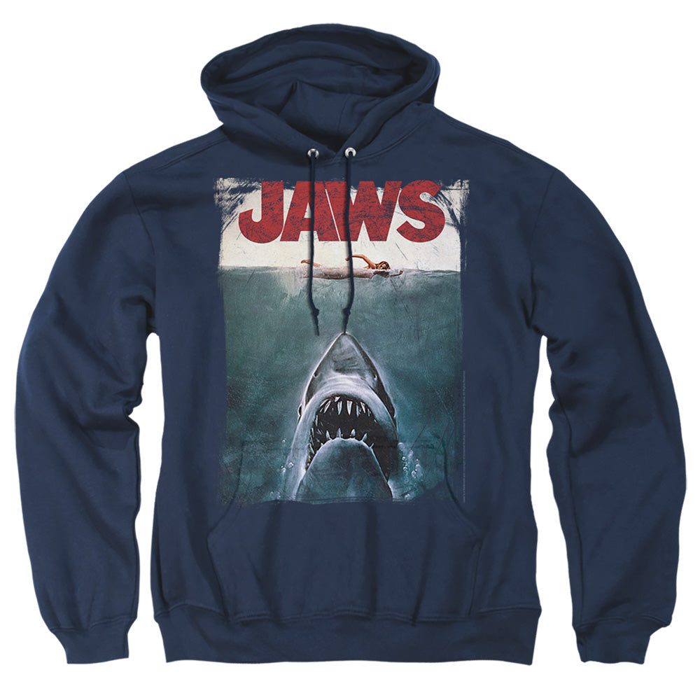 Jaws Title Mens Hoodie Navy