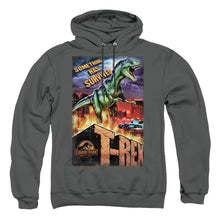 Load image into Gallery viewer, Jurassic Park Rex In The City Mens Hoodie Charcoal
