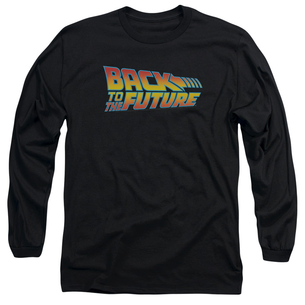 Back To The Future Logo Mens Long Sleeve Shirt Black Black