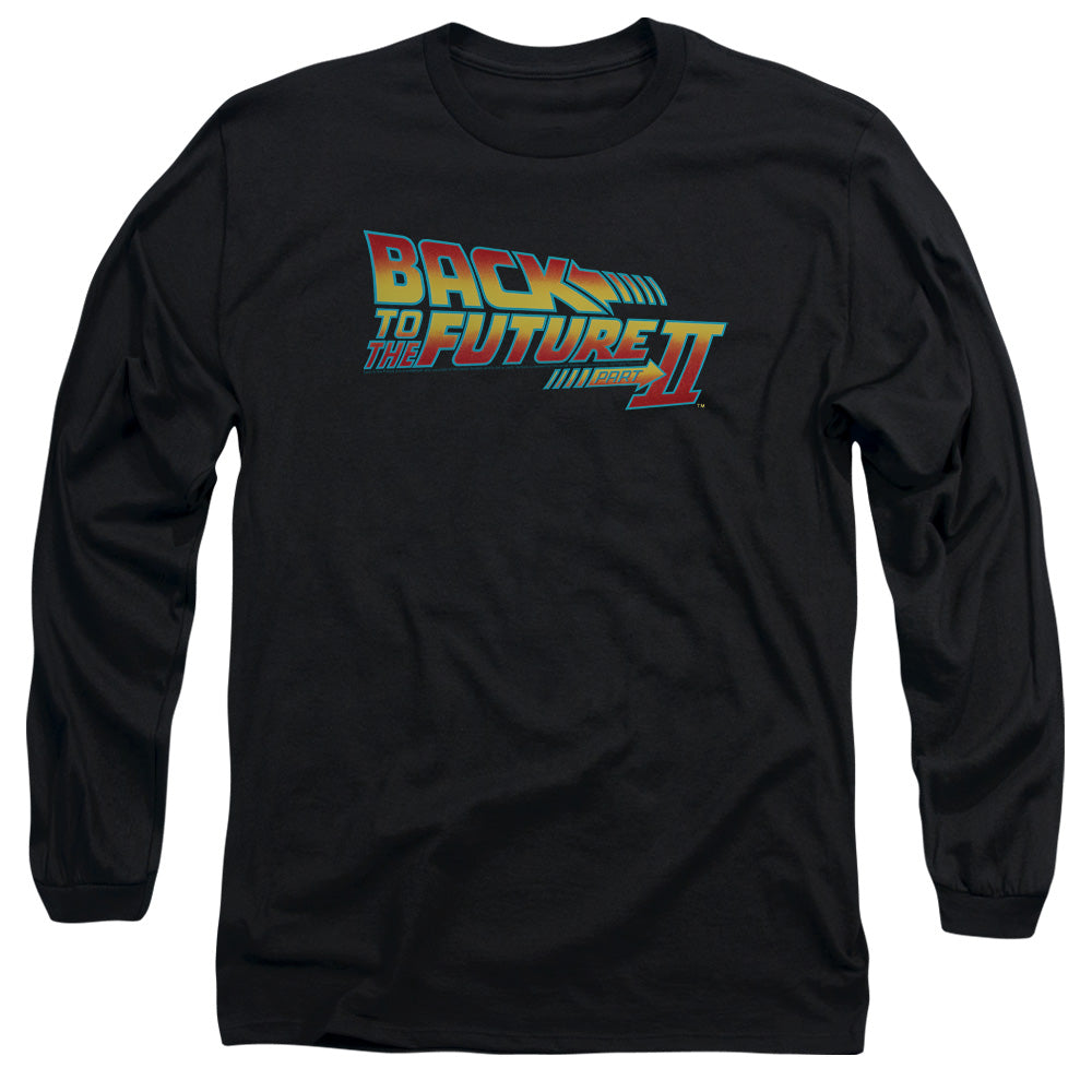 Back To The Future Ii Logo Mens Long Sleeve Shirt Black