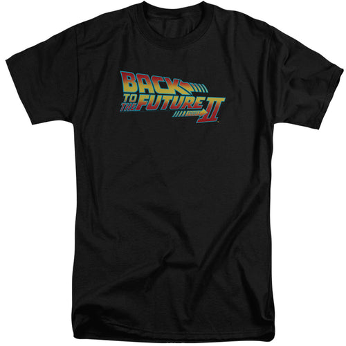 Back To The Future II Logo Mens Tall T Shirt Black