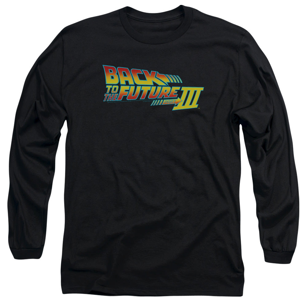 Back To The Future Iii Logo Mens Long Sleeve Shirt Black Black