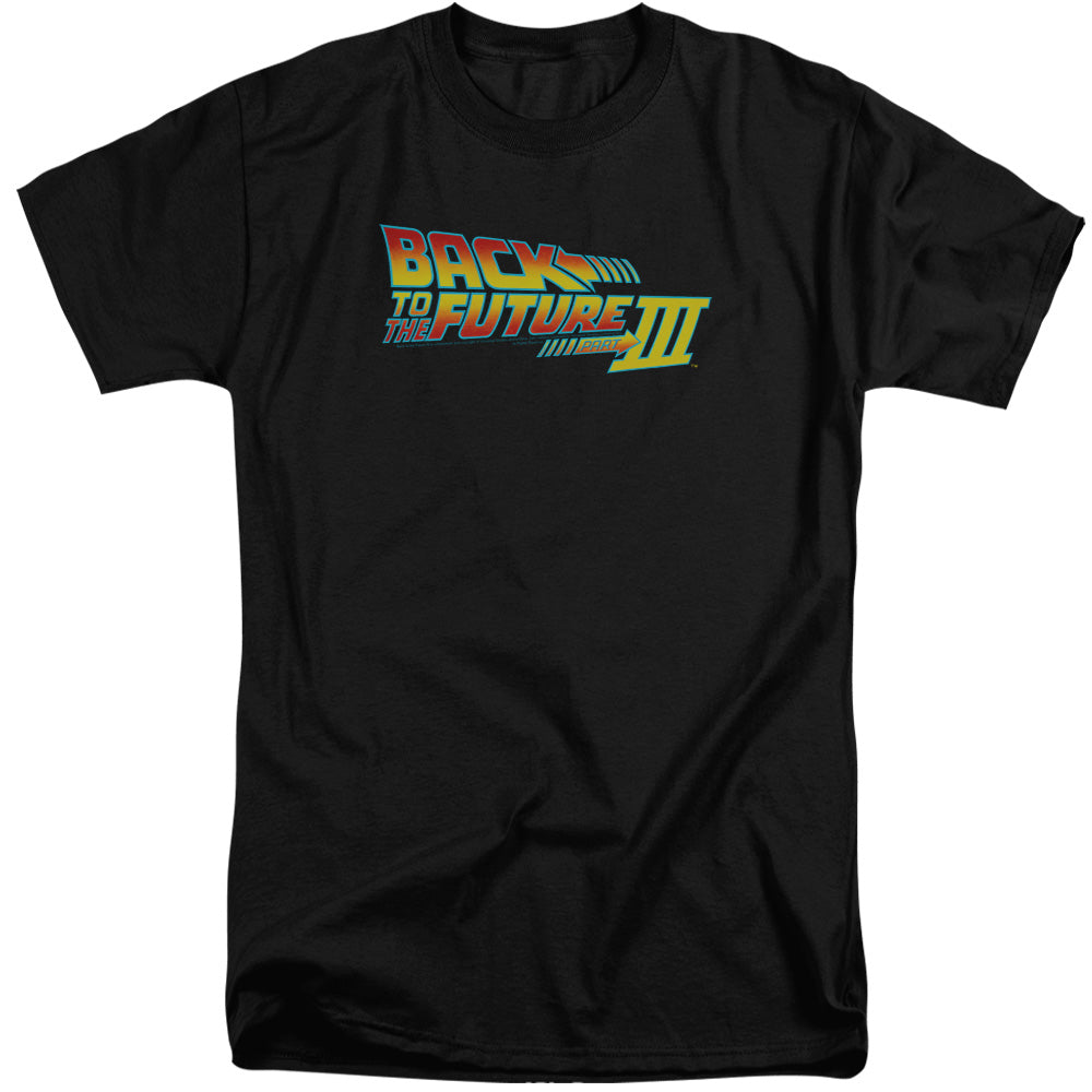 Back To The Future III Logo Mens Tall T Shirt Black
