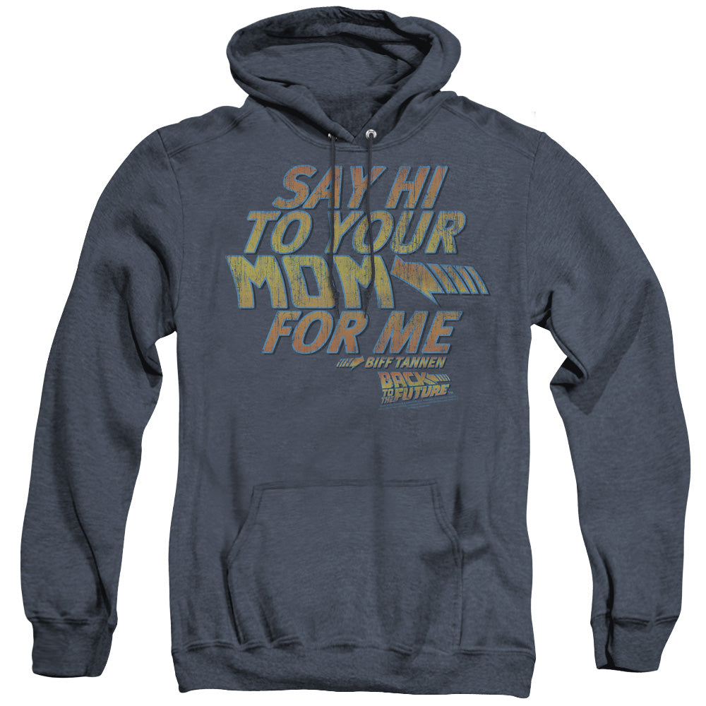 Back To The Future Say Hi Heather Mens Hoodie Navy Blue