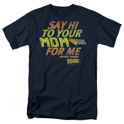 Back To The Future Say Hi Mens T Shirt Navy