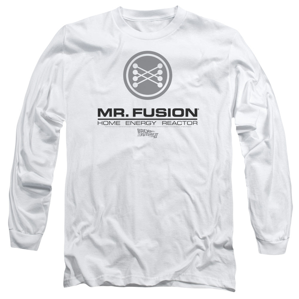 Back To The Future Ii Mr. Fusion Logo Mens Long Sleeve Shirt White