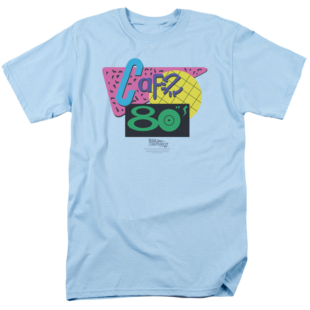 Back To The Future Ii Cafe 80S Mens T Shirt Light Blue