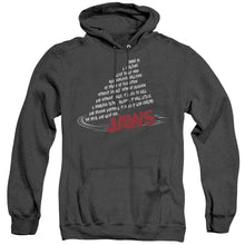 Load image into Gallery viewer, Jaws Dorsal Text Heather Mens Hoodie Black
