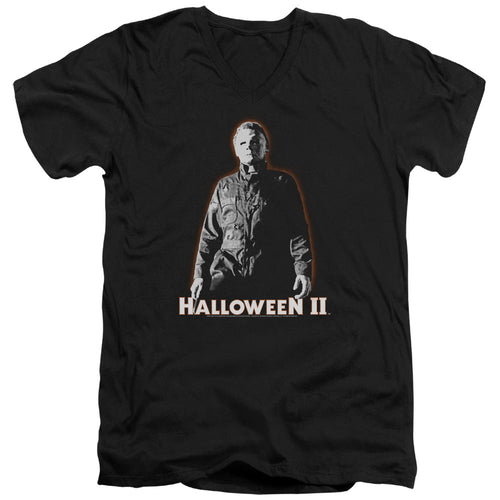 Halloween II Michael Myers Mens Slim Fit V-Neck T Shirt Black
