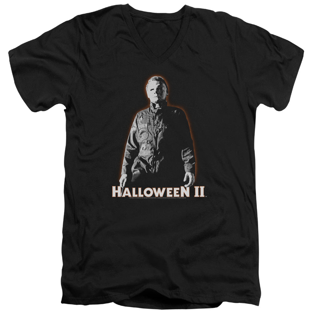 Halloween II Michael Myers Mens Slim Fit V-Neck T Shirt Black