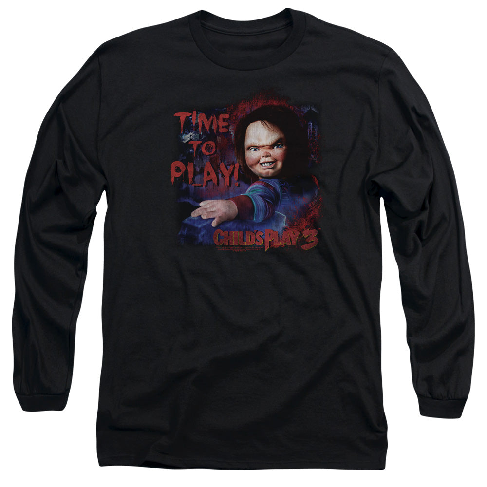 Childs Play 3 Time To Play Mens Long Sleeve Shirt Black Officially Licensed