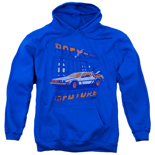 Back To The Future Lightning Strikes Mens Hoodie Royal Blue