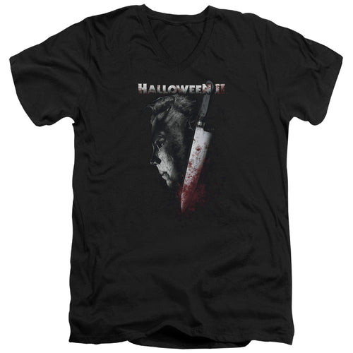 Halloween II Cold Gaze Mens Slim Fit V-Neck T Shirt Black