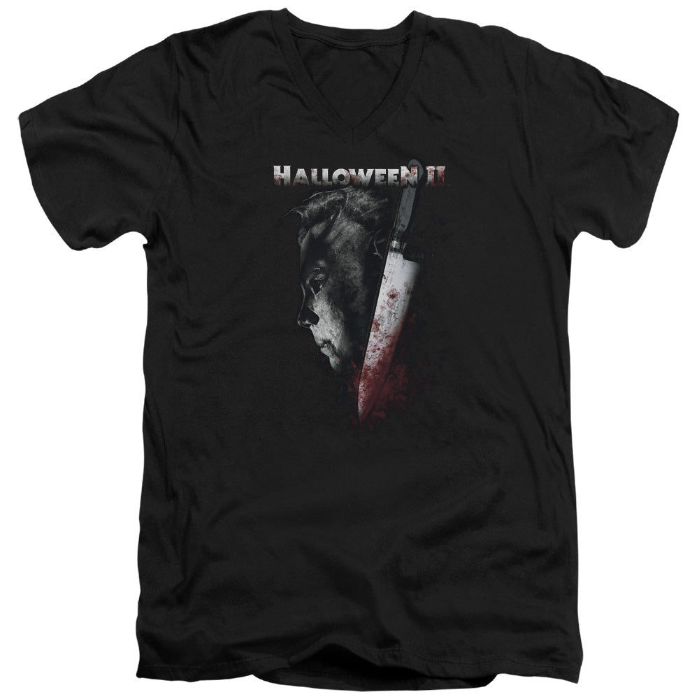 Halloween II Cold Gaze Mens Slim Fit V-Neck T Shirt Black