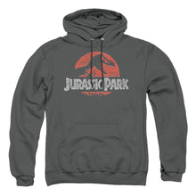 Load image into Gallery viewer, Jurassic Park Faded Logo Mens Hoodie Charcoal
