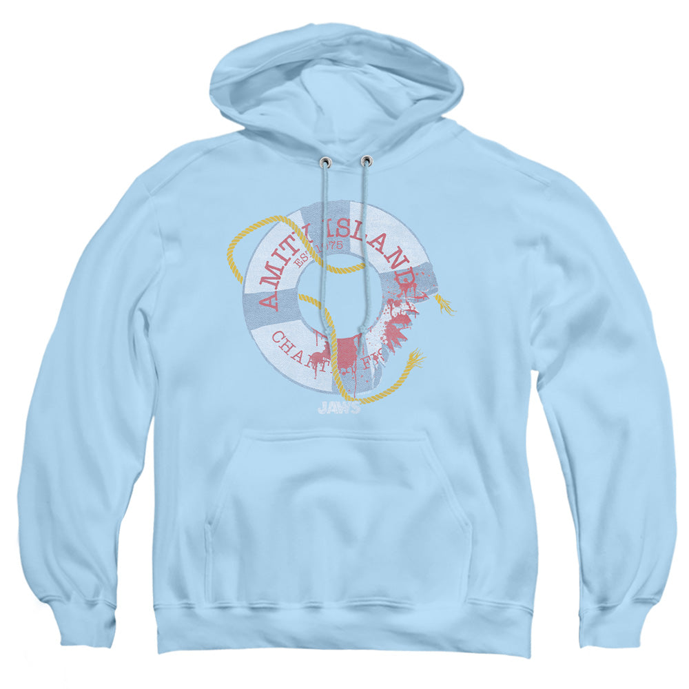 Jaws Life Preserver Mens Hoodie Light Blue
