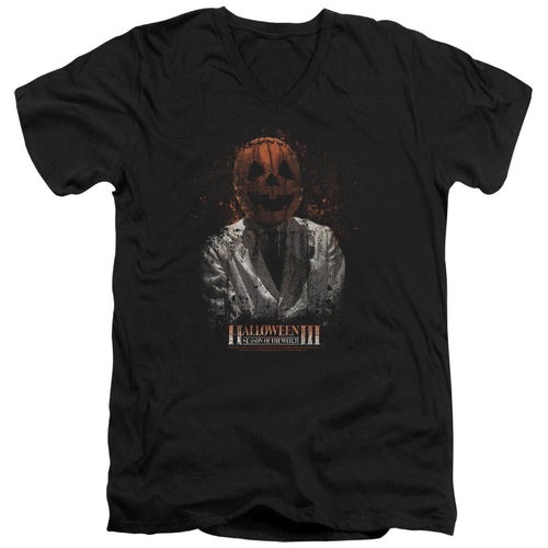 Halloween III H3 Scientist Mens Slim Fit V-Neck T Shirt Black