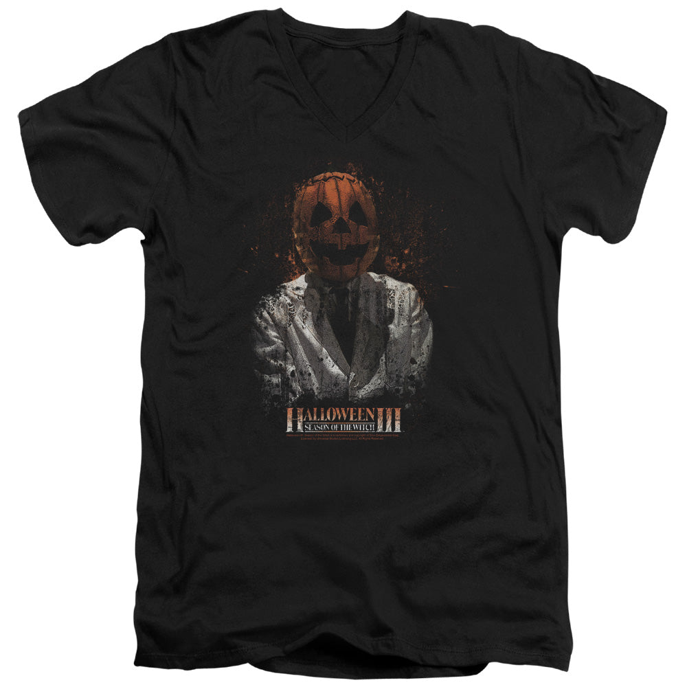 Halloween III H3 Scientist Mens Slim Fit V-Neck T Shirt Black