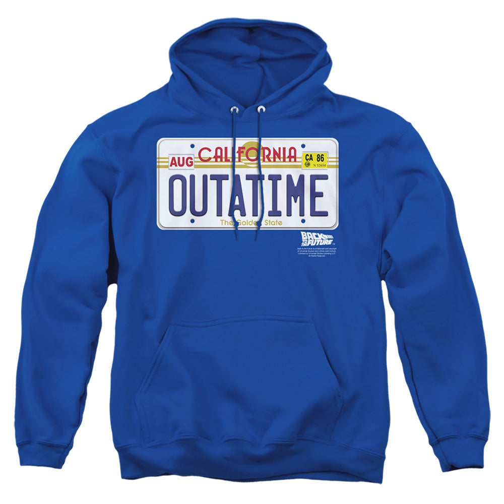 Back To The Future Outatime Plate Mens Hoodie Royal Blue