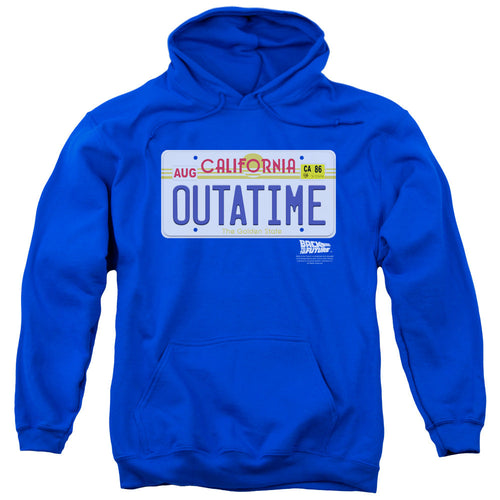Back To The Future Outatime Plate Mens Hoodie Royal Blue
