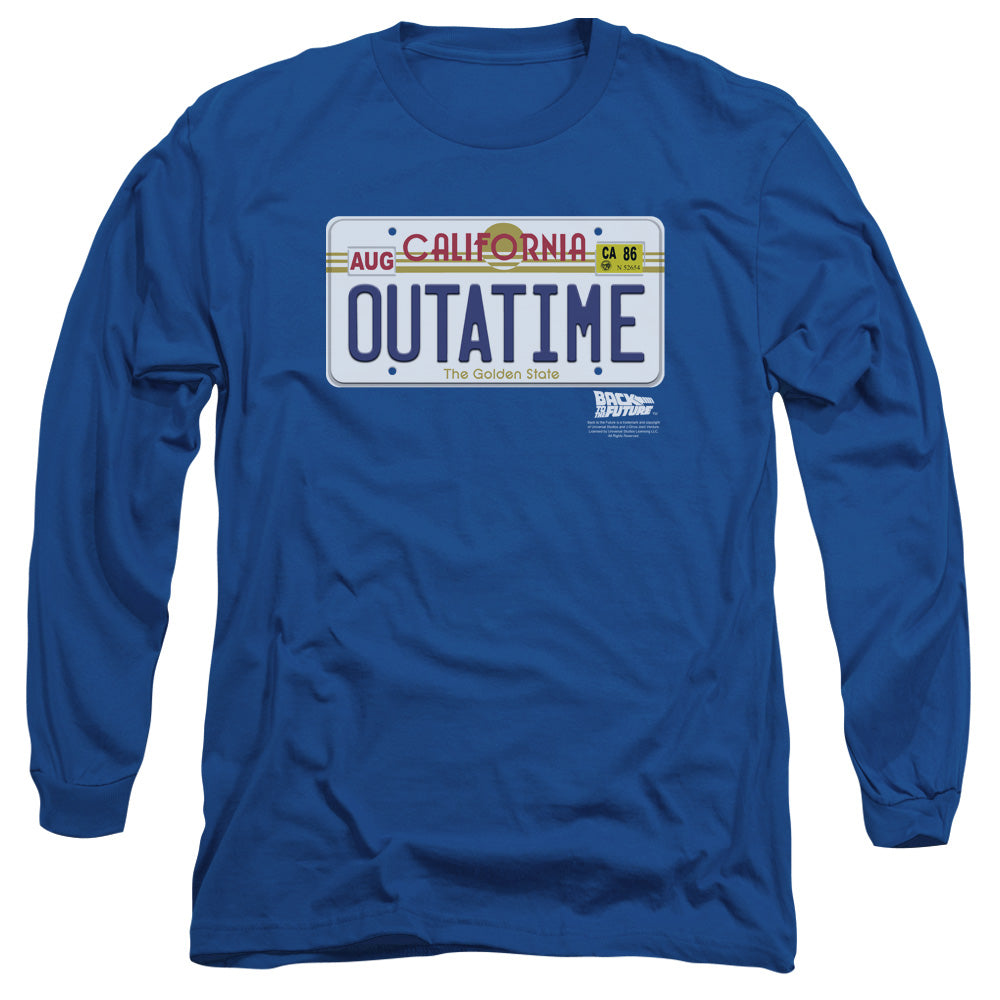 Back To The Future Outatime Plate Mens Long Sleeve Shirt Royal