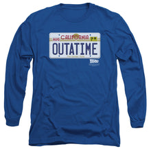 Load image into Gallery viewer, Back To The Future Outatime Plate Mens Long Sleeve Shirt Royal Blue
