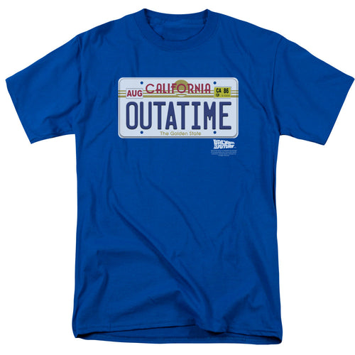 Back To The Future Outatime Plate Mens T Shirt Royal