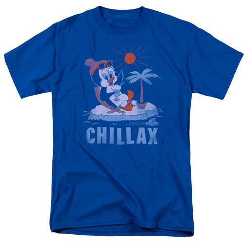Chilly Willy Chillax Mens T Shirt Royal