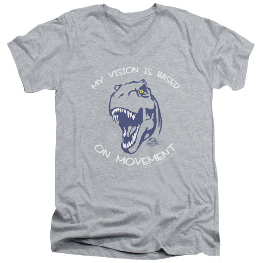 Jurassic Park My Vision Mens Slim Fit V-Neck T Shirt Athletic Heather