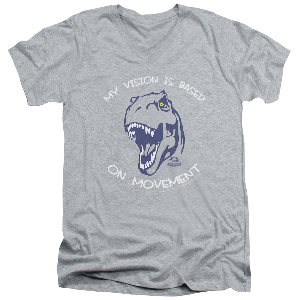 Jurassic Park My Vision Mens Slim Fit V-Neck T Shirt Athletic Heather