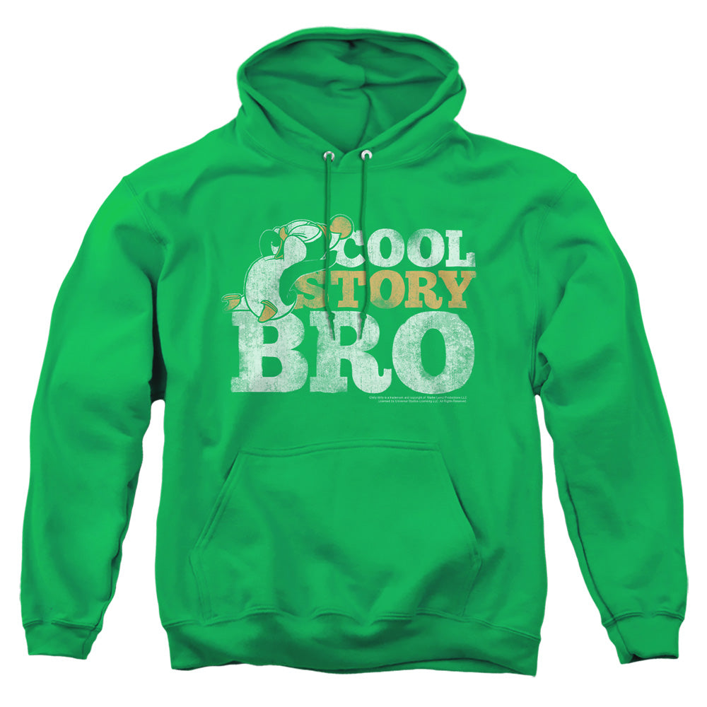 Chilly Willy Cool Story Mens Hoodie Kelly Green