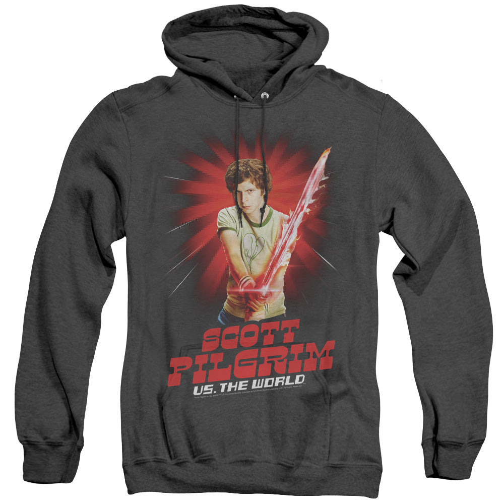 Scott Pilgrim Super Sword Heather Mens Hoodie Black