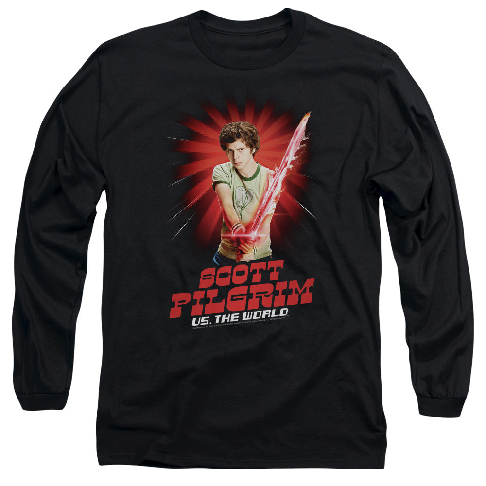 Scott Pilgrim Super Sword Mens Long Sleeve Shirt Black Officially Licensed