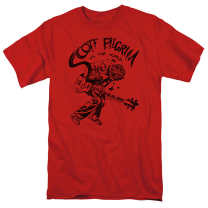 Scott Pilgrim Rockin Mens T Shirt Red