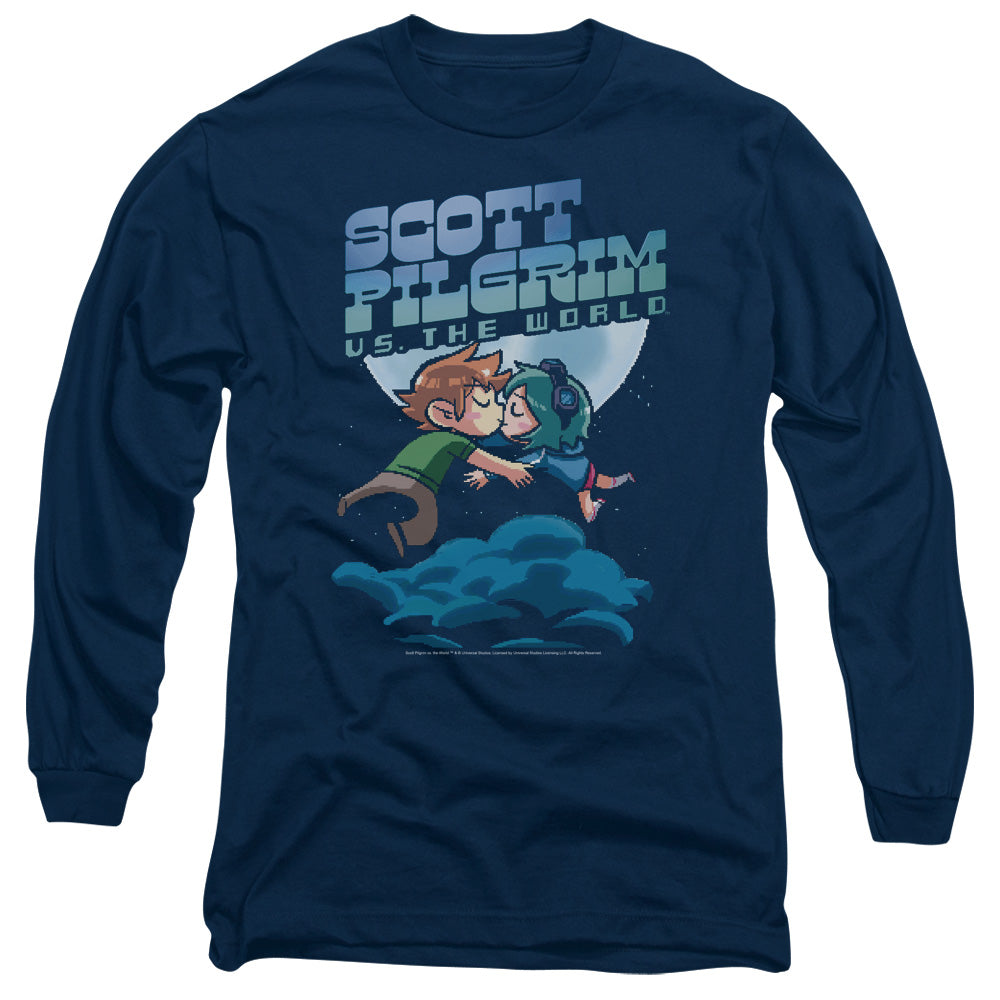 Scott Pilgrim Lovers Mens Long Sleeve Shirt Navy Officially Licensed