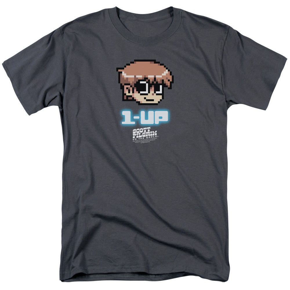 Scott Pilgrim 1 Up Mens T Shirt Charcoal