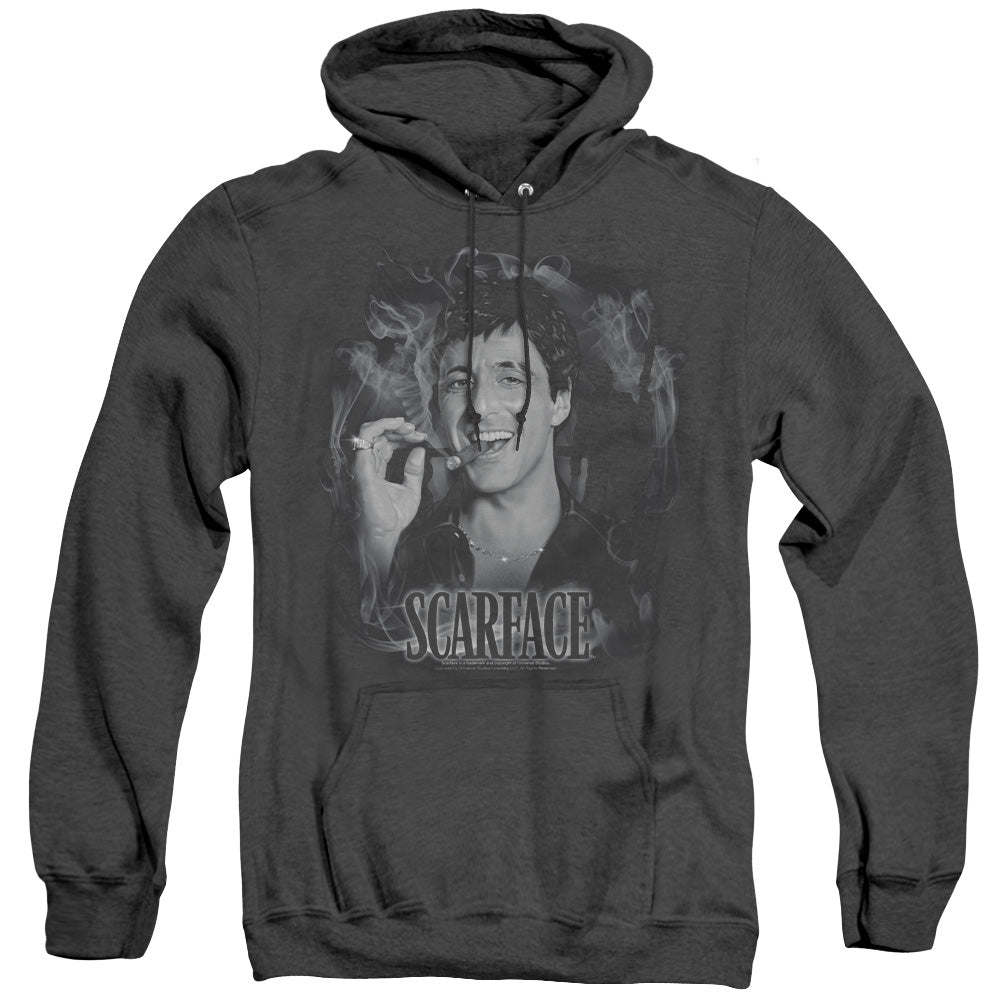 Scarface Smokey Scar Heather Mens Hoodie Black
