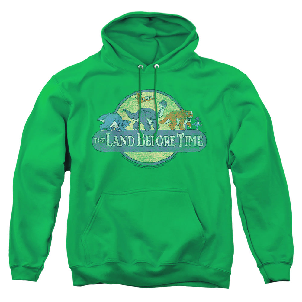 Land Before Time Retro Logo Mens Hoodie Kelly Green