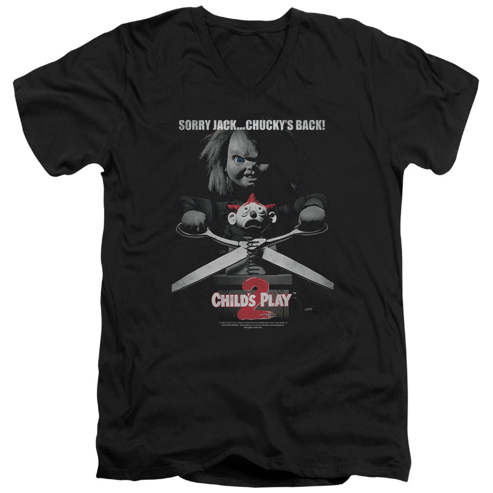 Childs Play 2 Jack Poster Mens Slim Fit V-Neck T Shirt Black