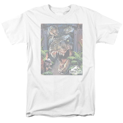 Jurassic Park Giant Door Mens T Shirt White