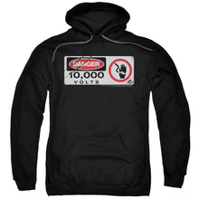 Load image into Gallery viewer, Jurassic Park Electric Fence Sign Mens Hoodie Black
