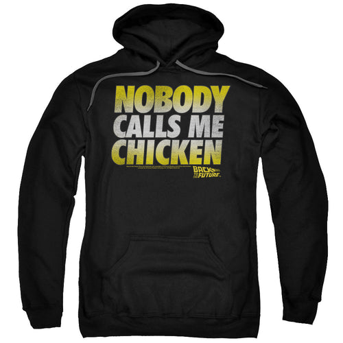 Back To The Future Chicken Mens Hoodie Black