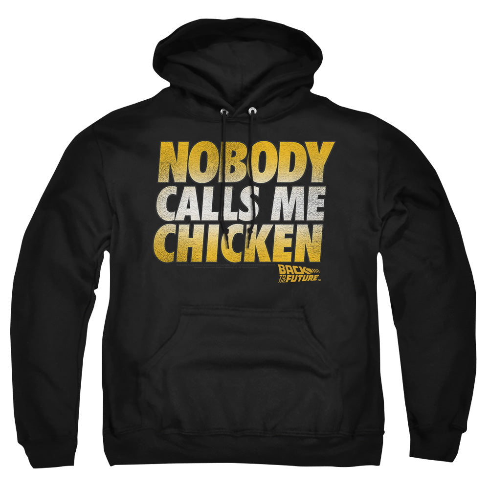 Back To The Future Chicken Mens Hoodie Black